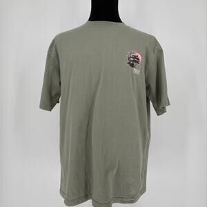 RGSTR Tokyo Japan Graphic T-Shirt Mens M Sage Green Cherry Blossom Pagoda Tee